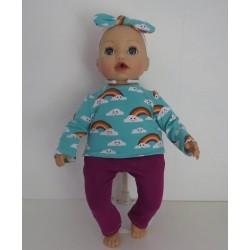 kleding setje regenboog  baby annabell 43cm