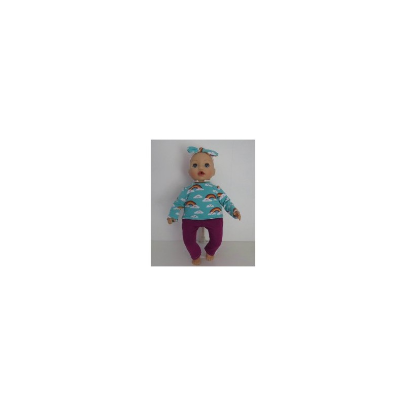 kleding setje regenboog  baby annabell 43cm