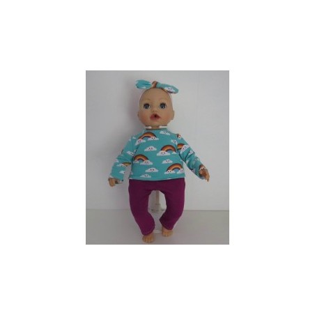 kleding setje regenboog  baby annabell 43cm
