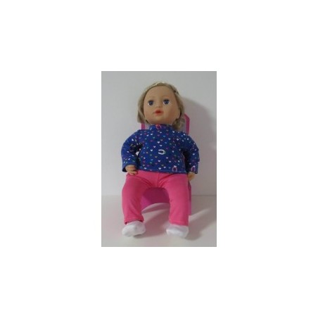 kleding setje blauw hartjes baby annabell 43cm