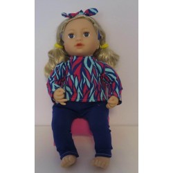 kleding setje blauw gevlamd baby annabell 43cm
