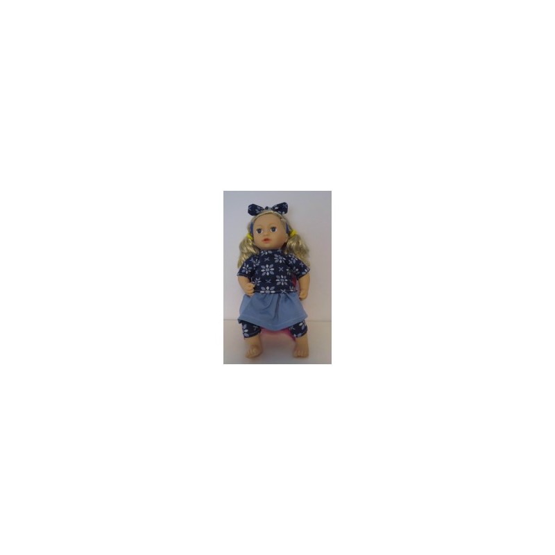 rok setje blauw bloemen baby annabell 43cm