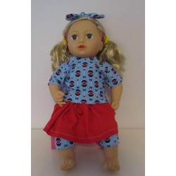 rok setje blauw pijlen baby annabell 43cm
