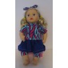 rok setje blauw gevlamd baby annabell 43cm