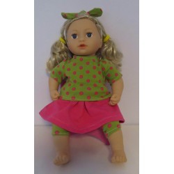 rok setje groen stippen baby annabell 43cm