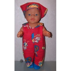 overal dora rood baby born 43cm