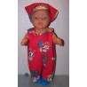 overal dora rood baby born 43cm