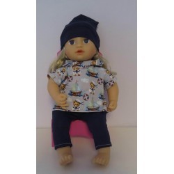 capuchontrui  setje beren baby annabell 43cm