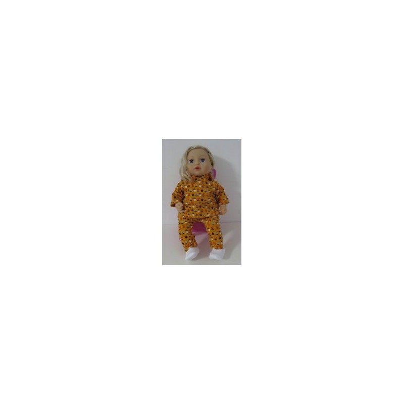 capuchontrui setje oker geel bloemen baby annabell 43cm