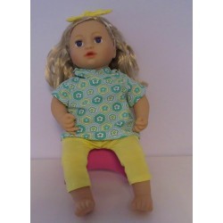 capuchontrui setje groen bloemen baby annabell 43cm