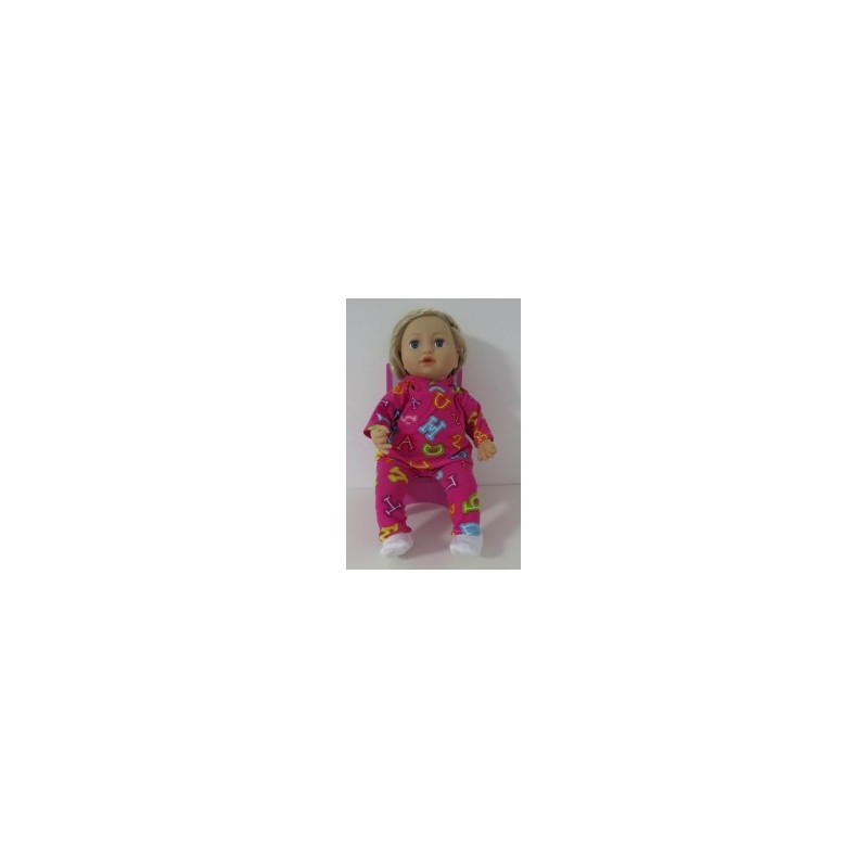 capuchontrui setje roze cijfers baby annabell 43cm