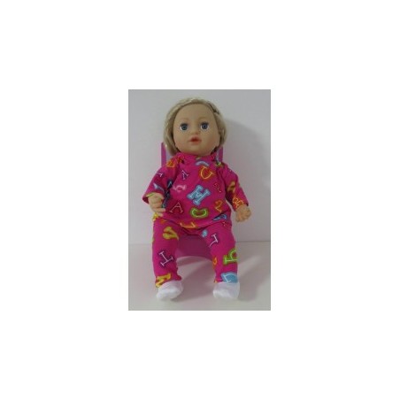capuchontrui setje roze cijfers baby annabell 43cm