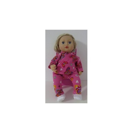 capuchontrui setje roze vlinders baby annabell 43cm