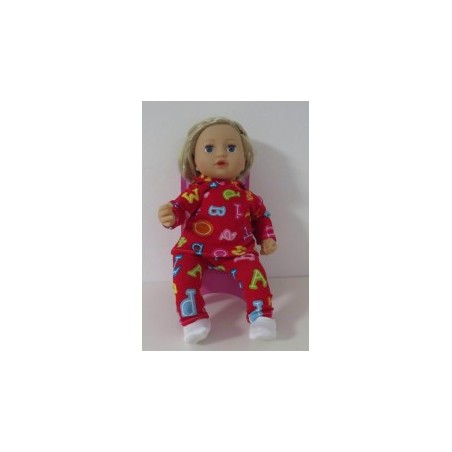 capuchontrui setje rood cijfers baby annabell 43cm