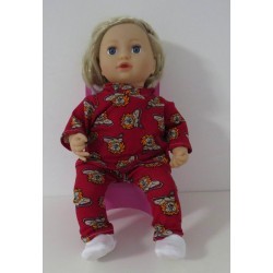 capuchontrui setje rood leeuwen baby annabell 43cm