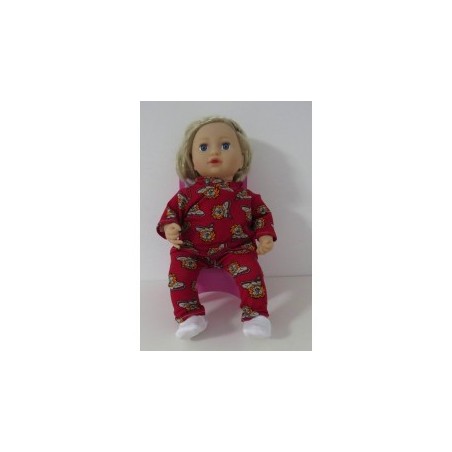 capuchontrui setje rood leeuwen baby annabell 43cm