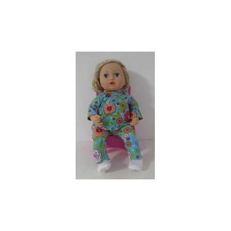 capuchontrui setje blauw bloemen baby annabell 43cm