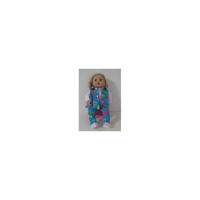 vest setje blauw cijfers baby annabell 43cm