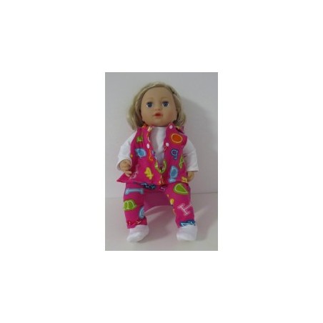vest setje roze cijfers baby annabell 43cm