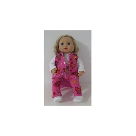 vest setje roze vlinders baby annabell 43cm