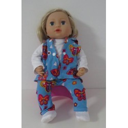 vest setje blauw vlinders baby annabell 43cm