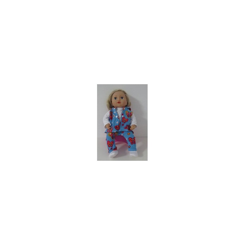 vest setje blauw vlinders baby annabell 43cm