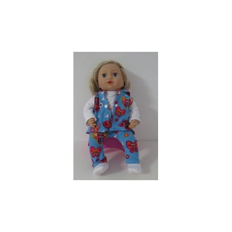 vest setje blauw vlinders baby annabell 43cm