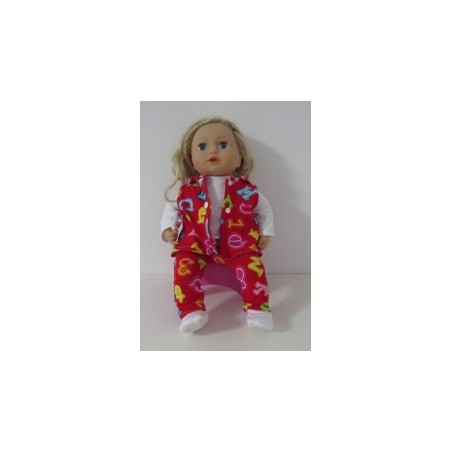 vest setje rood cijfers baby annabell 43cm