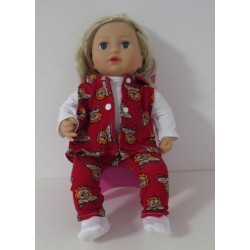 vest setje rood leeuwen baby annabell 43cm