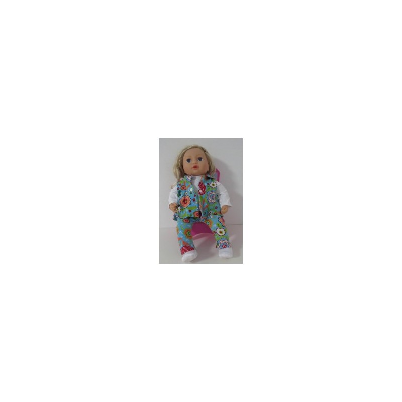 vest setje blauw bloemen baby annabell 43cm