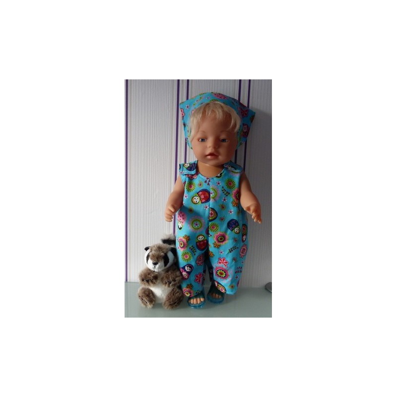 overal matroeska blauw  baby born 43cm