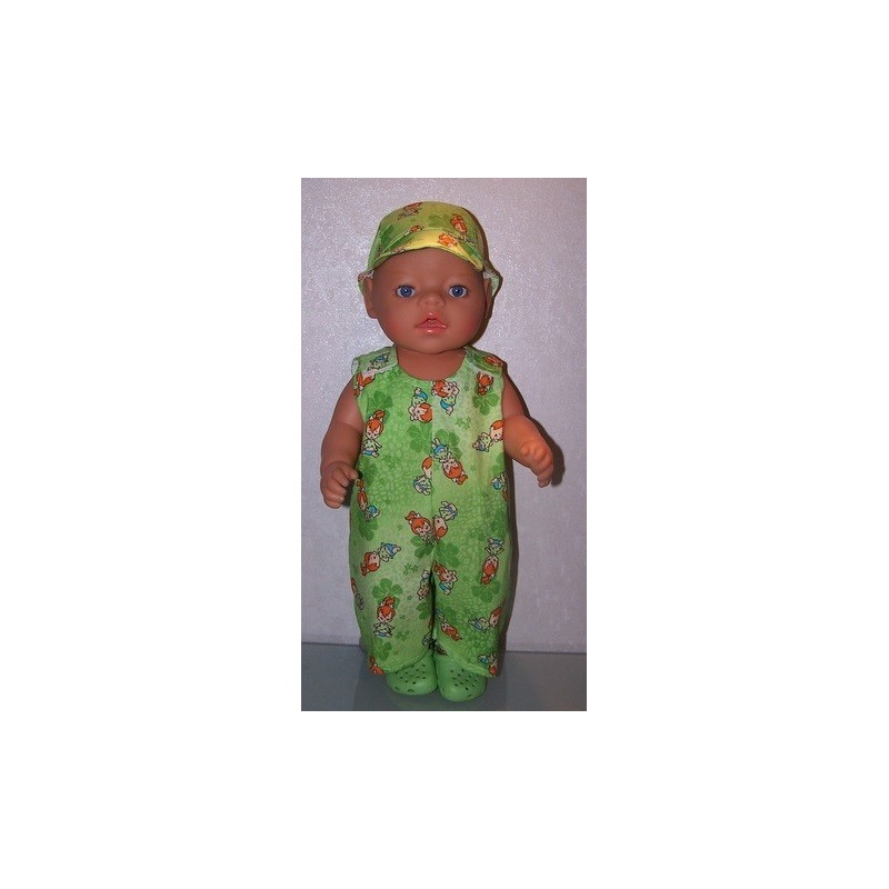 overal groen pebbels  baby born 43cm