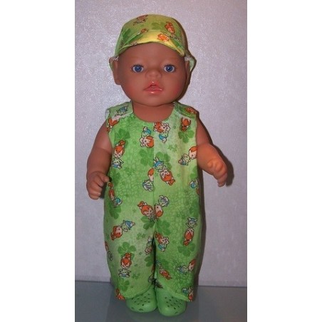 overal groen pebbels  baby born 43cm