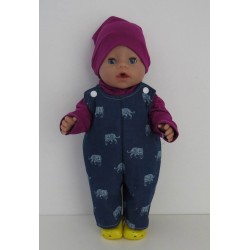 overal setje tijgers baby born 43cm