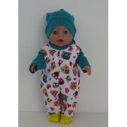 overal setje uilen baby born 43cm