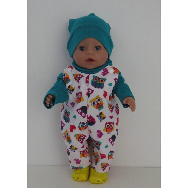 overal setje uilen baby born 43cm