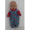overal setje blauw eekhoorns baby born 43cm