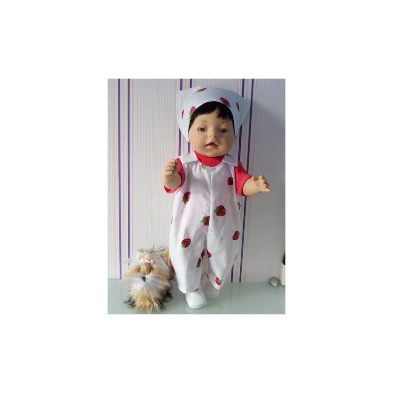 overal setje aardbeien baby born 43cm
