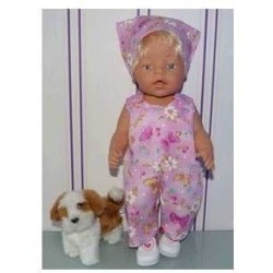 overal roze vlinders baby born 43cm