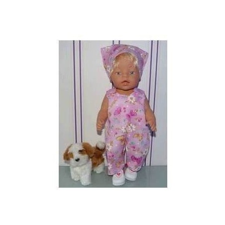 overal roze vlinders baby born 43cm