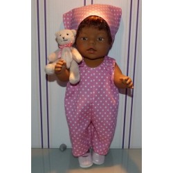 overal roze polka dots baby born 43cm