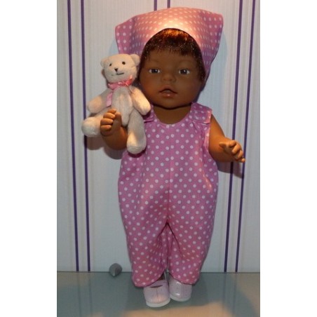 overal roze polka dots baby born 43cm
