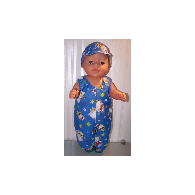 overal hello kitty blauw paraplu baby born 43cm