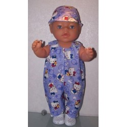 overal hello kitty blauw appel baby born 43cm