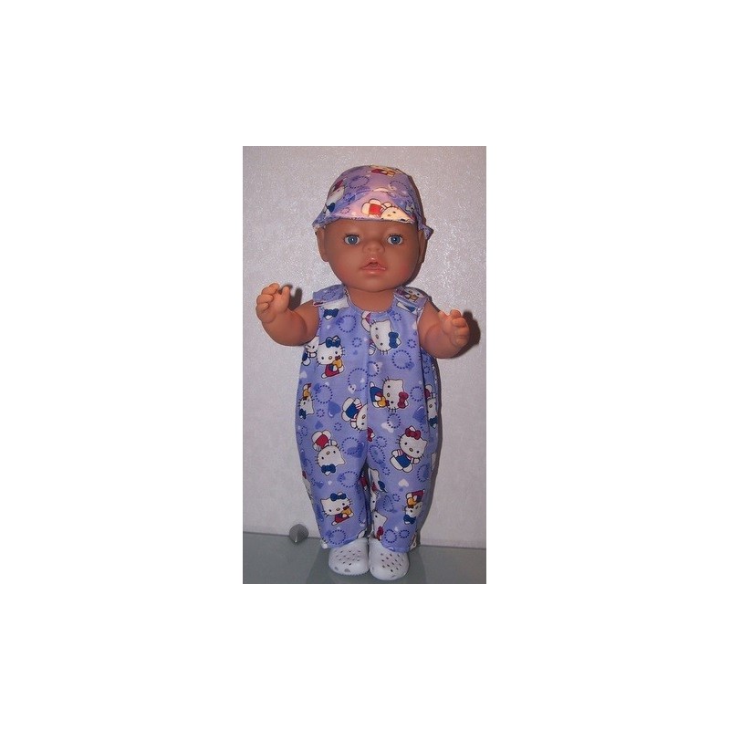 overal hello kitty blauw appel baby born 43cm