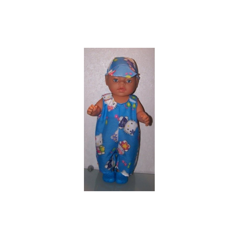 overal hello kitty blauw baby born 43cm