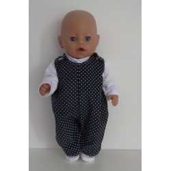 overal setje stippen  baby born 43cm