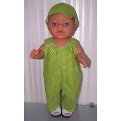 overal groen stippen baby born 43cm