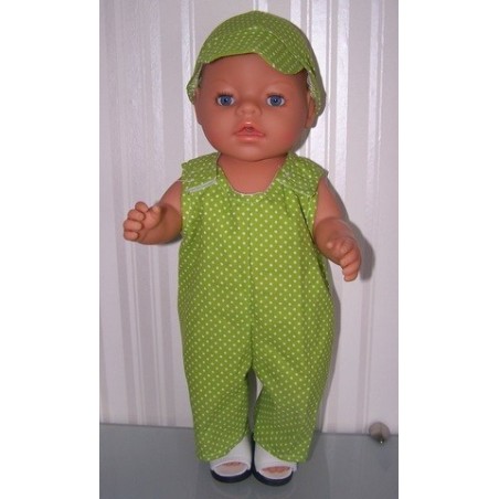 overal groen stippen baby born 43cm