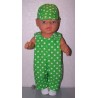 overal groen polka dots baby born 43cm